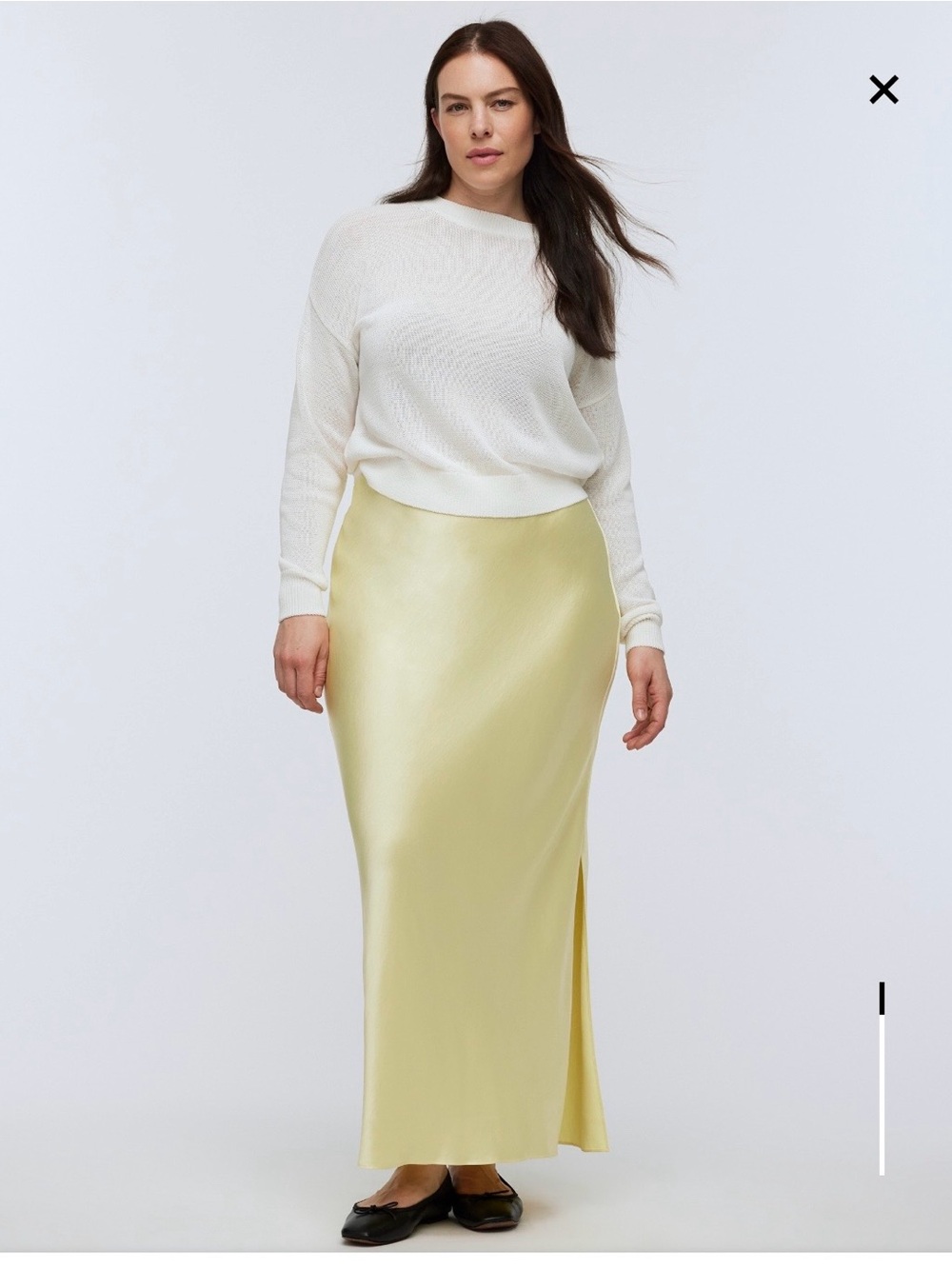 Yellow Satin Maxi Skirt
